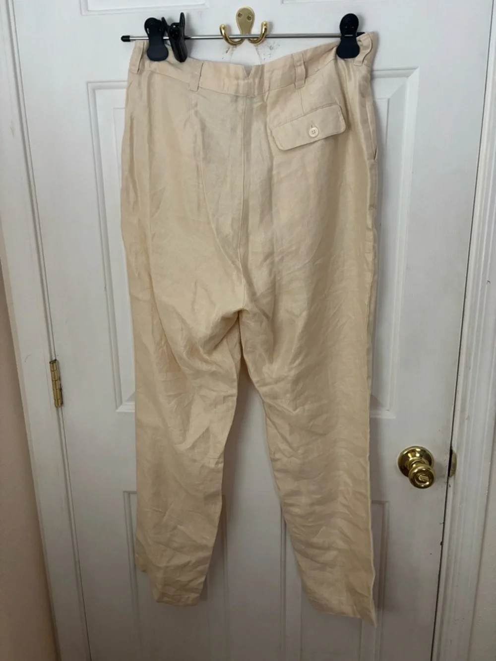 Alex Mill Cream Straight-Leg Linen Pants - Picture 4 of 6